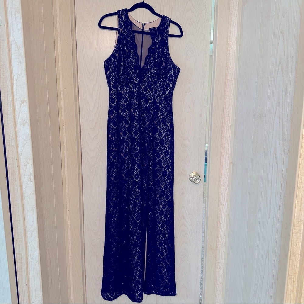 Navy full length formal gown. Size 14.  Used - like new. Brand: Night Way